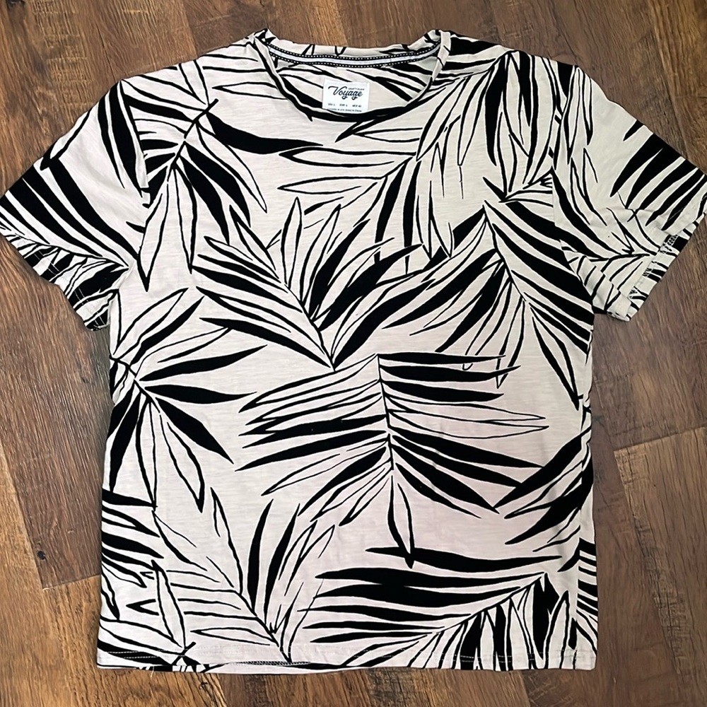 Voyage Craft Flow T-Shirt Floral Palm Men's Tropical Size 3XL Print Tee